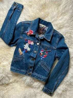 Maje Embroidered crop jacket